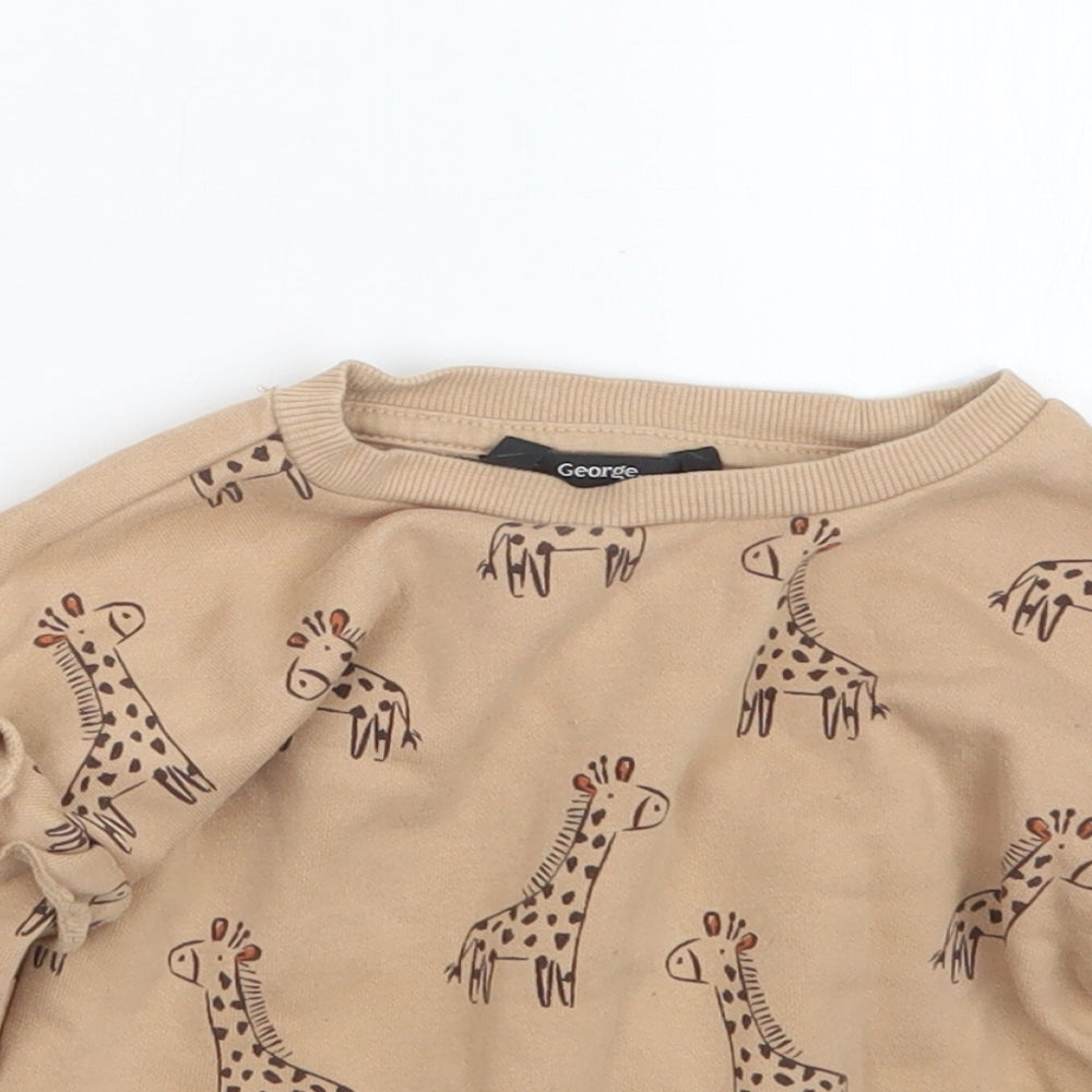 George Girls Beige   Pullover Jumper Size 2-3 Years