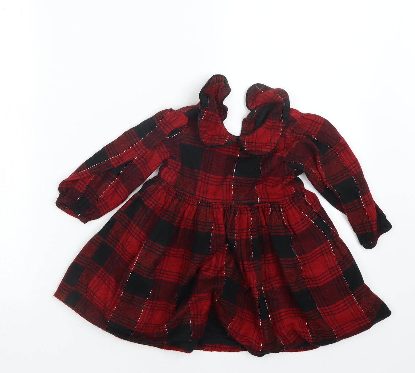 Matalan  Red Check  T-Shirt Dress  Size 18-24 Months