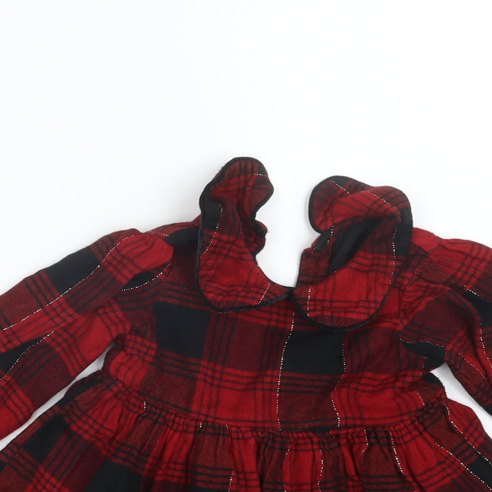 Matalan  Red Check  T-Shirt Dress  Size 18-24 Months