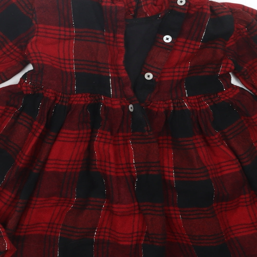 Matalan  Red Check  T-Shirt Dress  Size 18-24 Months