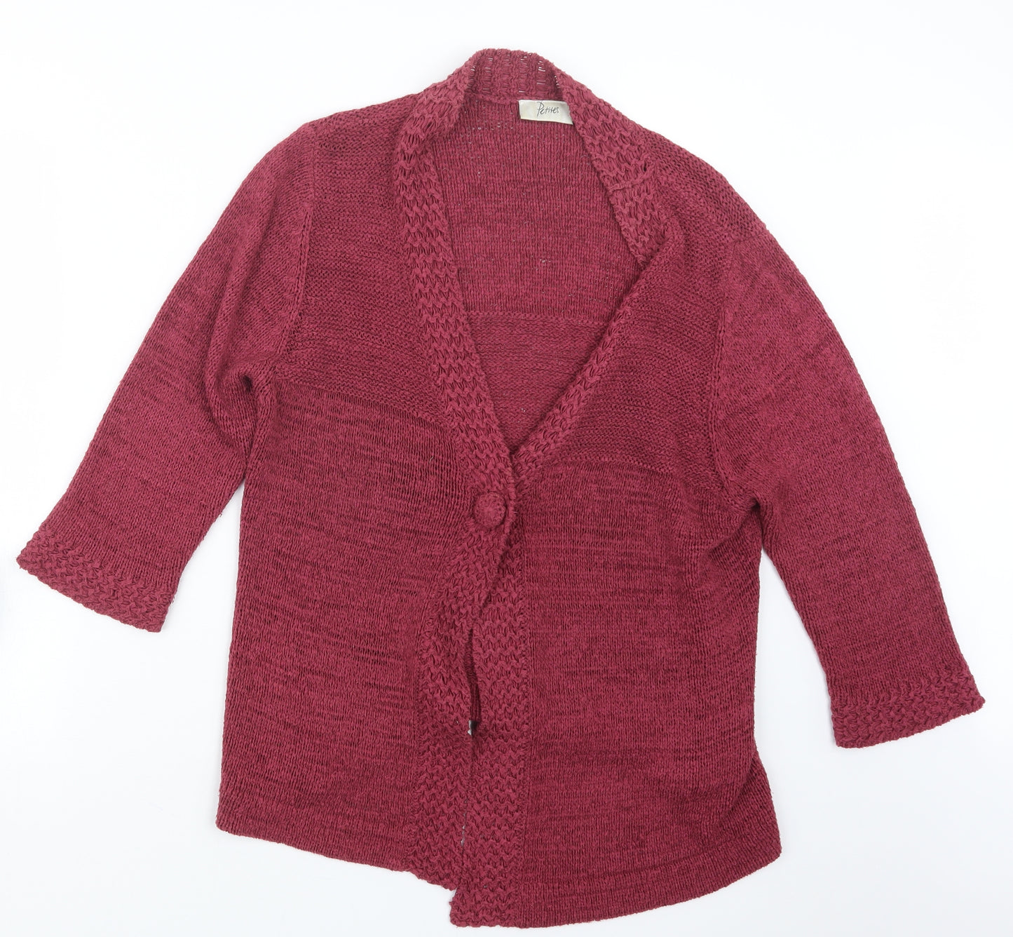 BHS Womens Red  Knit Cardigan Jumper Size 18
