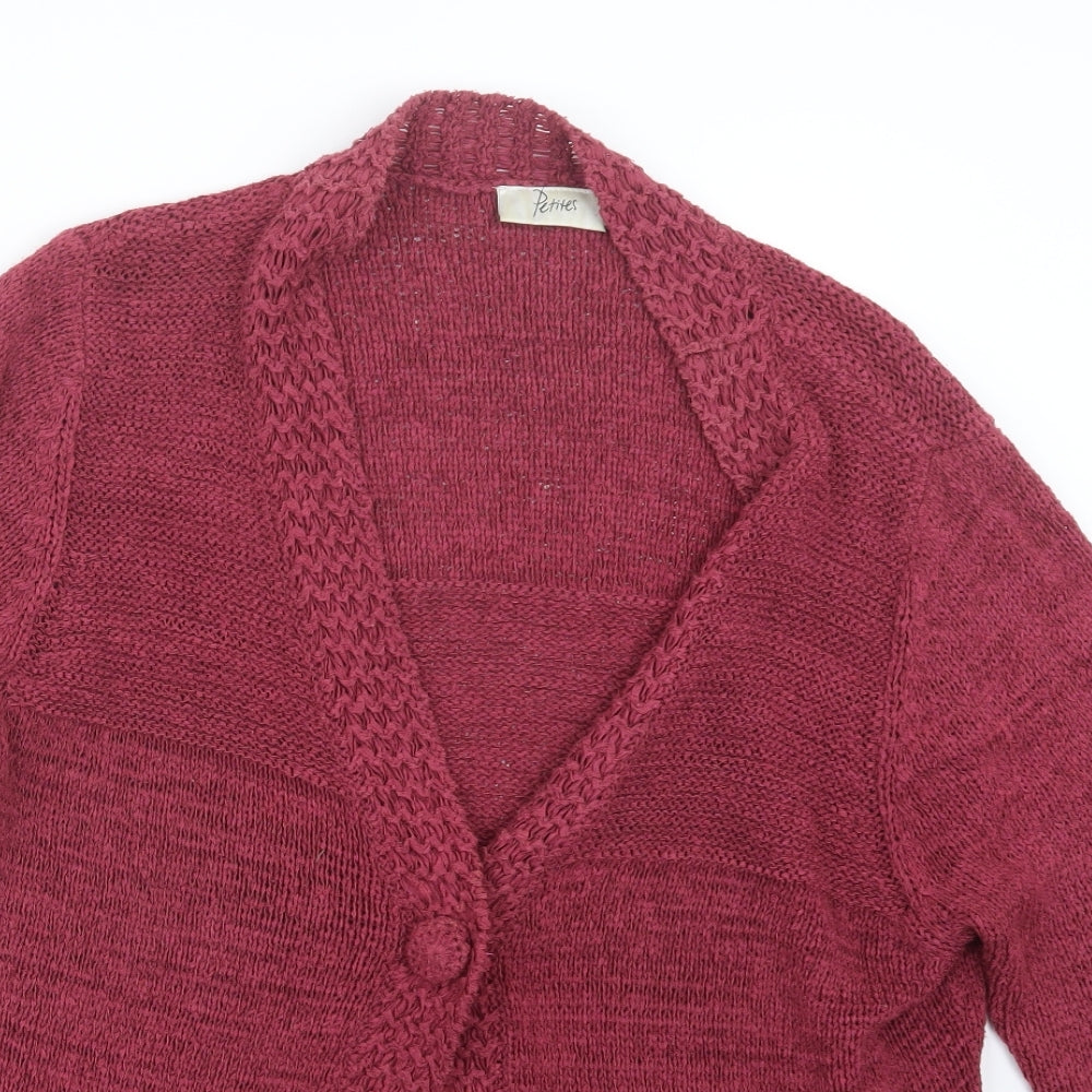 BHS Womens Red  Knit Cardigan Jumper Size 18