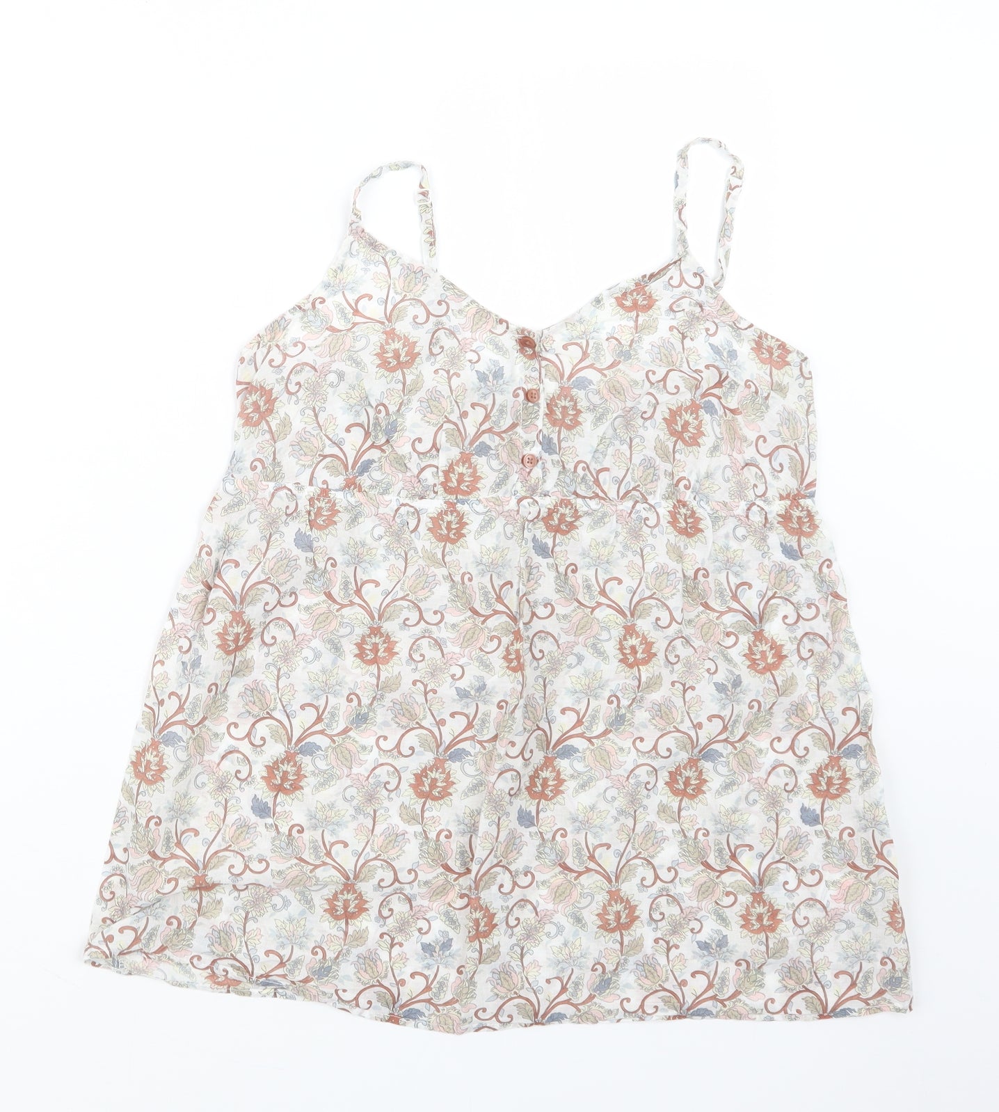 F&F Womens Beige Geometric  Camisole T-Shirt Size 12