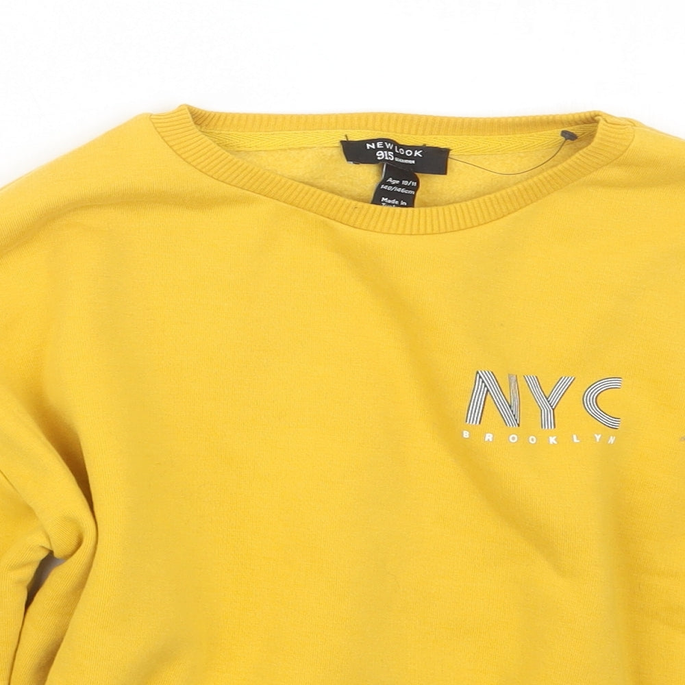 New Look Girls Yellow   Pullover Jumper Size 10-11 Years