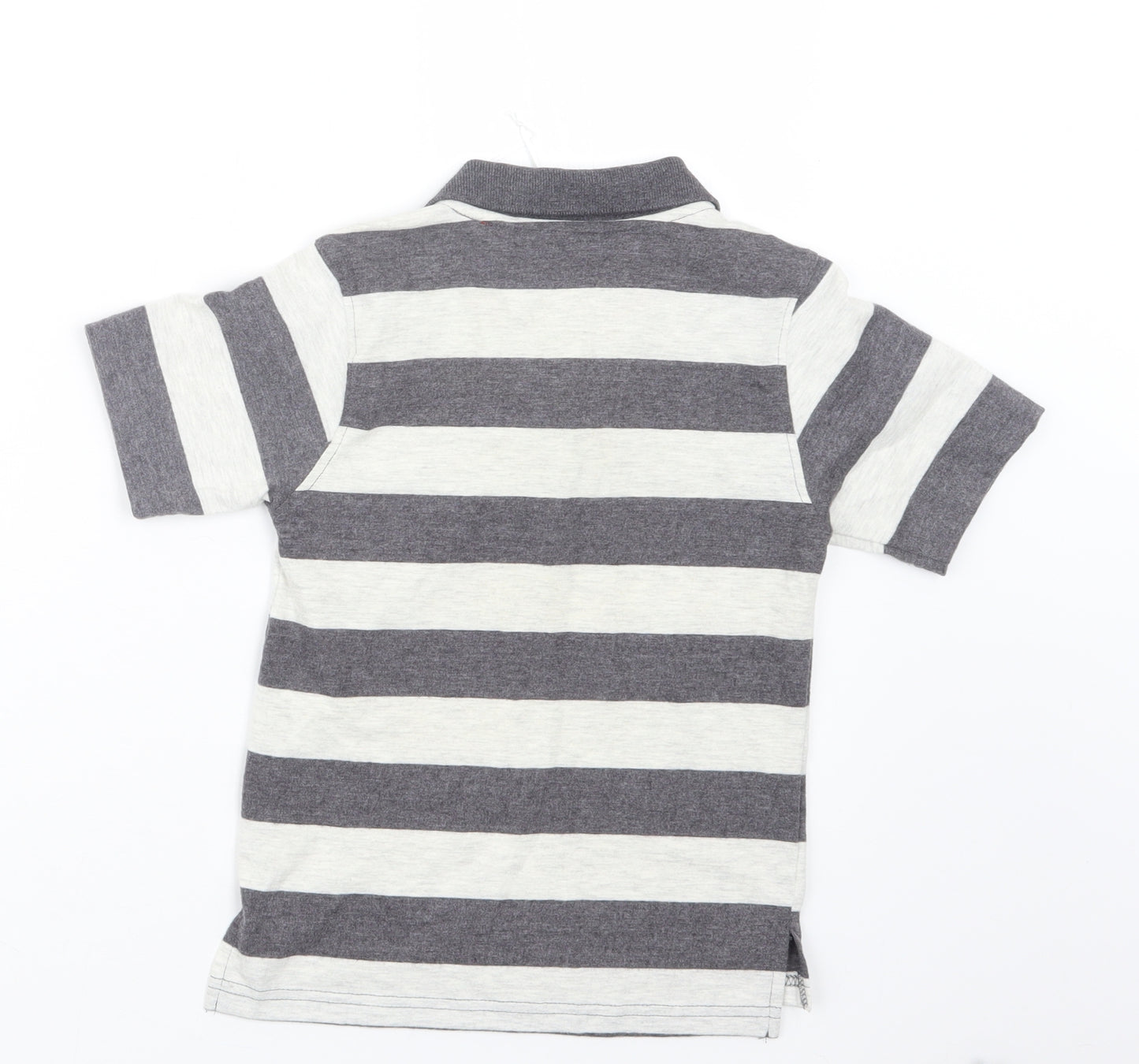 hullabaloo Boys Grey Striped  Basic Polo Size 7-8 Years