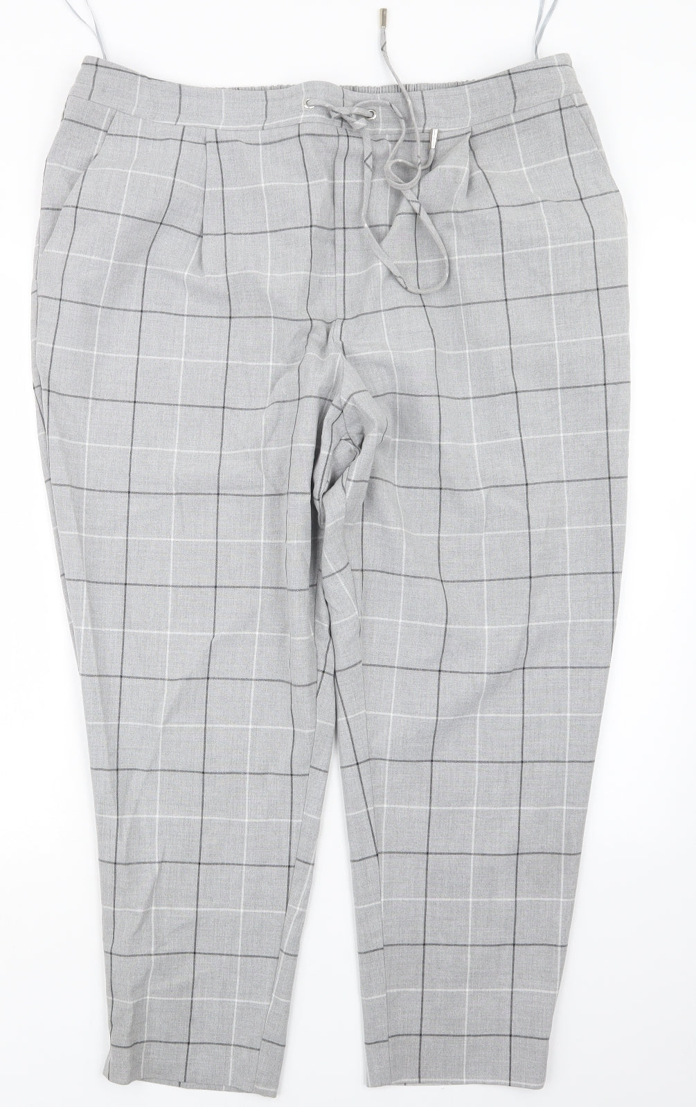 F&F Womens Grey Check  Trousers  Size 22 L26 in