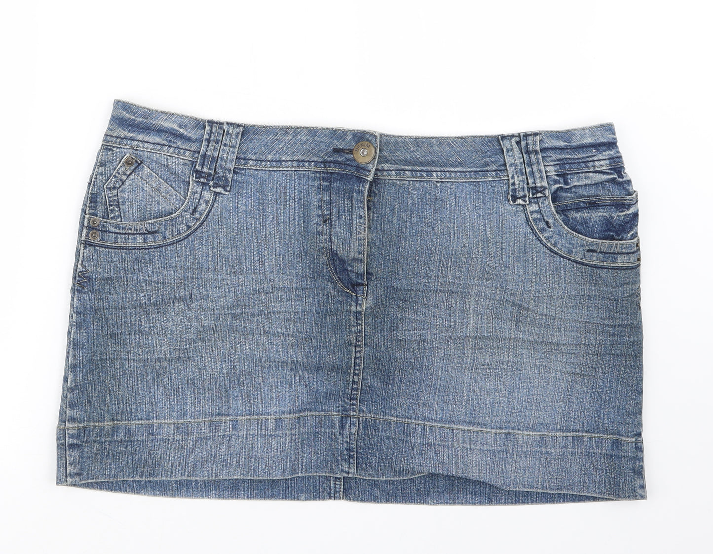 Cherokee Womens Blue  Denim Mini Skirt Size 18
