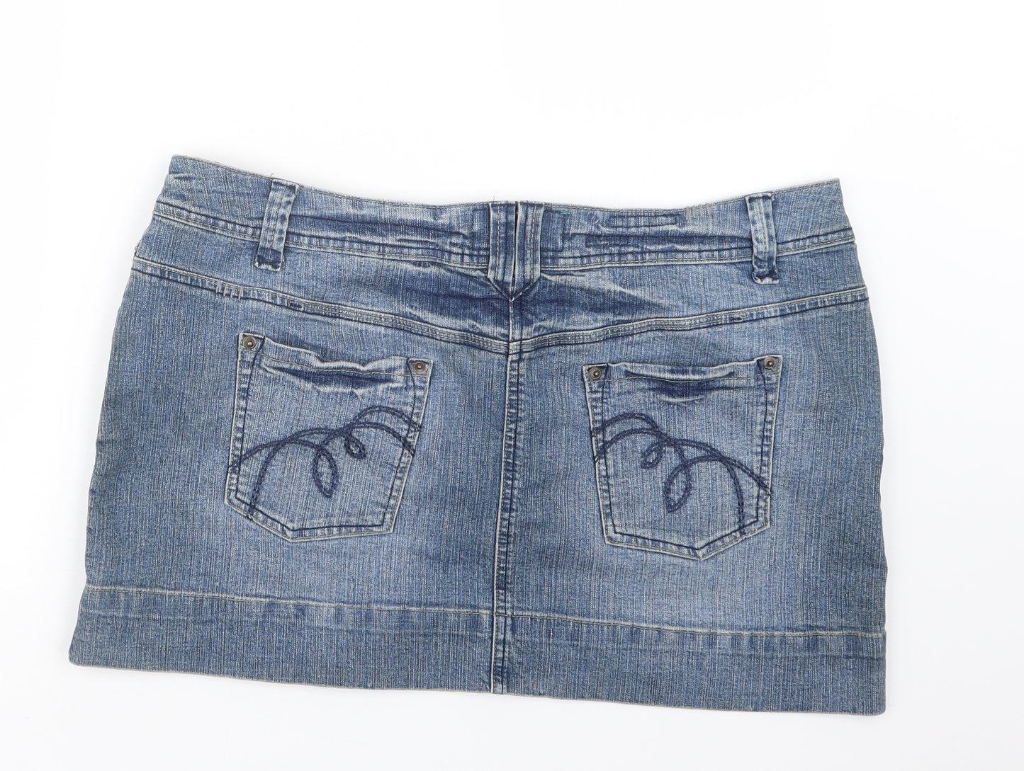 Cherokee Womens Blue  Denim Mini Skirt Size 18