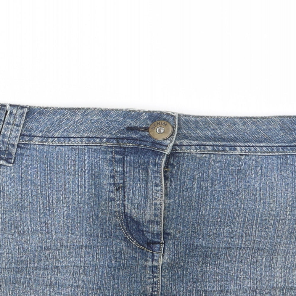Cherokee Womens Blue  Denim Mini Skirt Size 18