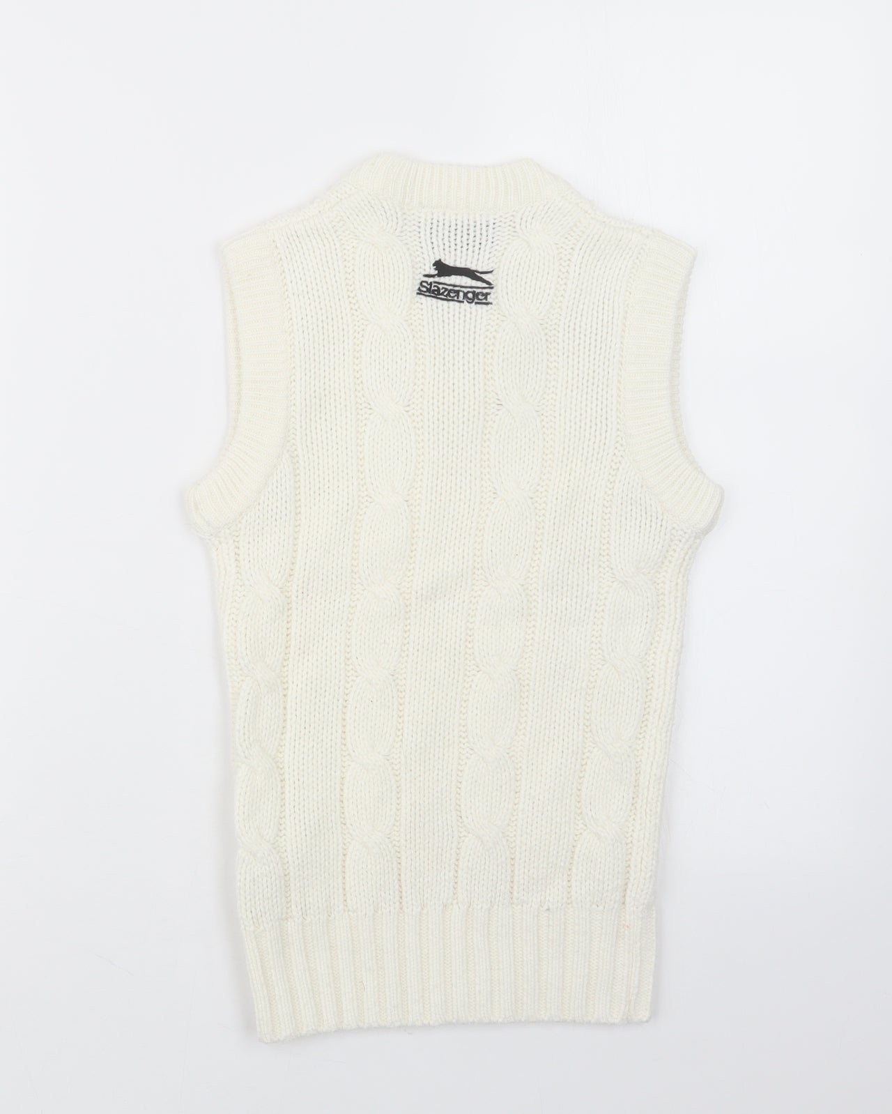 Slazenger Boys White  Knit Pullover Jumper Size 9-10 Years