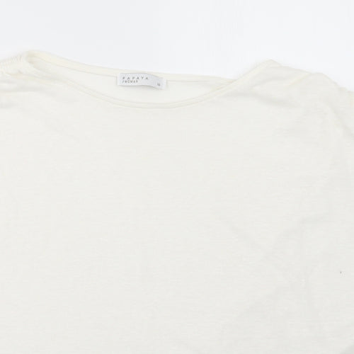 Papaya Womens Ivory   Basic T-Shirt Size 16