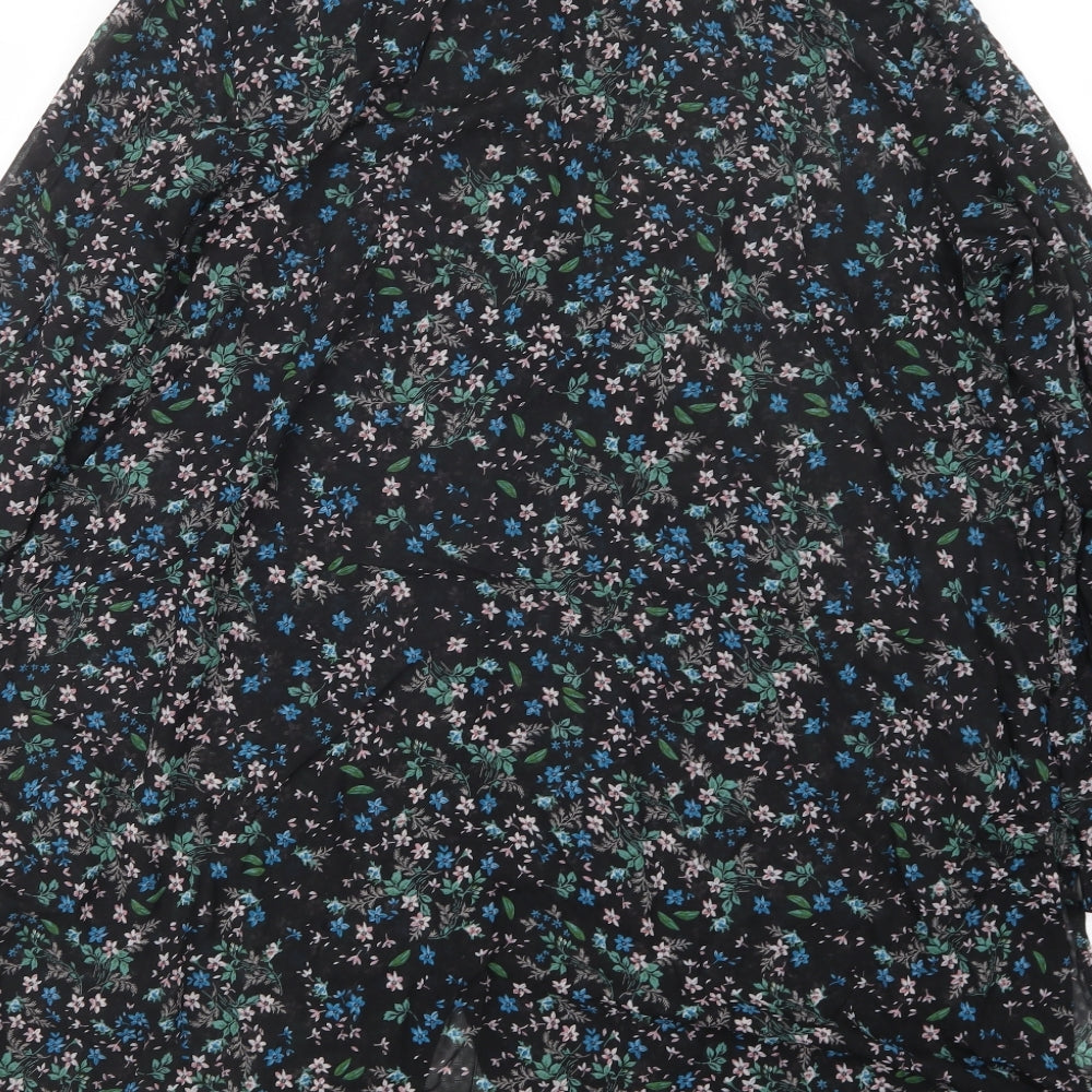 New Look Womens Black Floral  Basic Button-Up Size 22