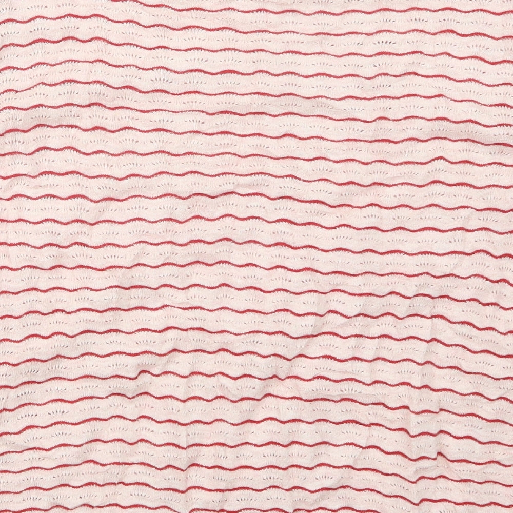 Fat Face Womens Pink Striped Knit Pullover Jumper Size 14