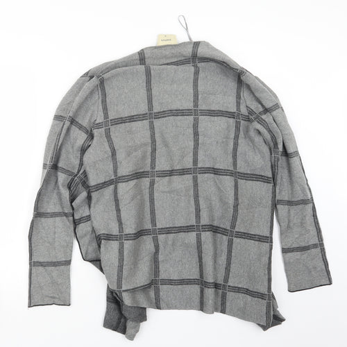 Papaya Womens Grey Check  Cardigan Jumper Size M