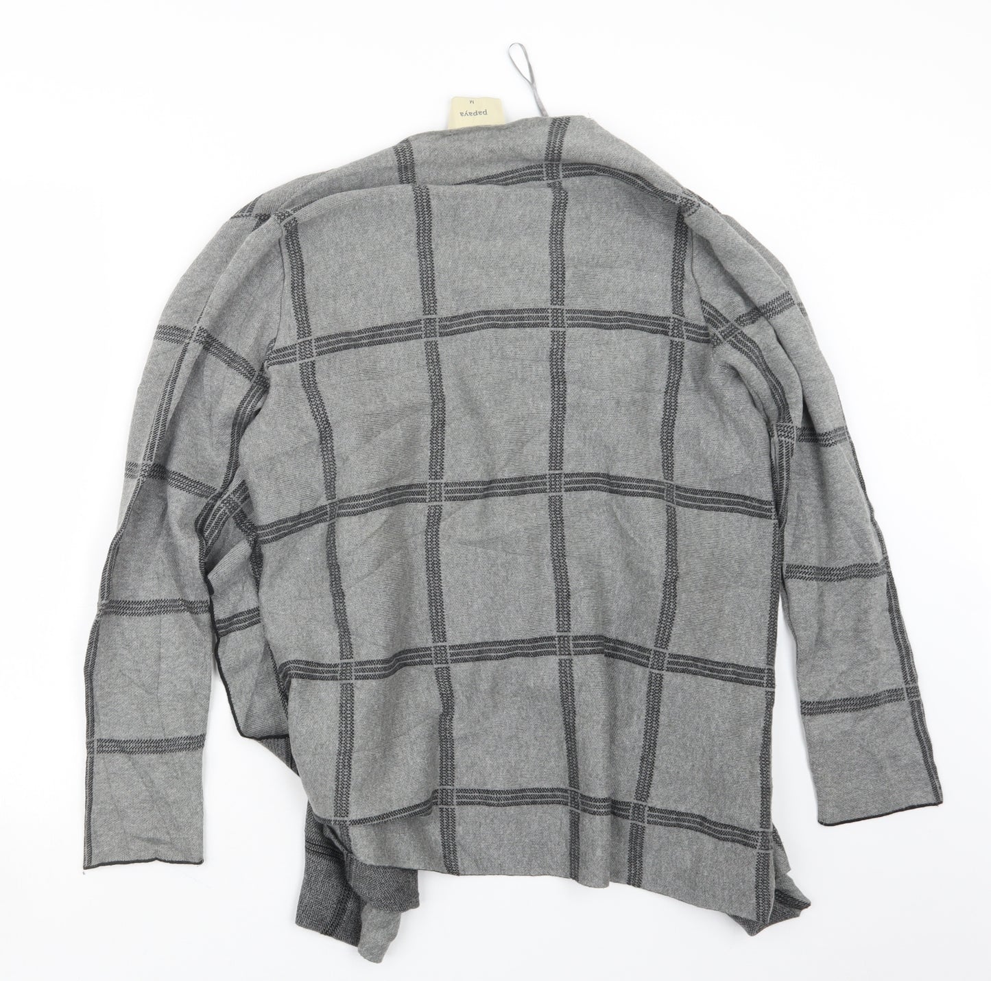 Papaya Womens Grey Check  Cardigan Jumper Size M