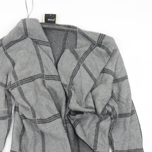 Papaya Womens Grey Check  Cardigan Jumper Size M
