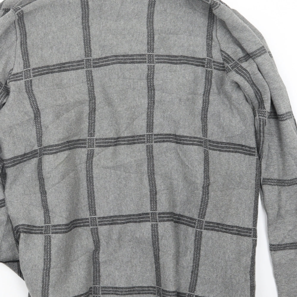 Papaya Womens Grey Check  Cardigan Jumper Size M