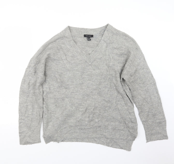 New Look Womens Grey Knit Pullover Jumper Size S