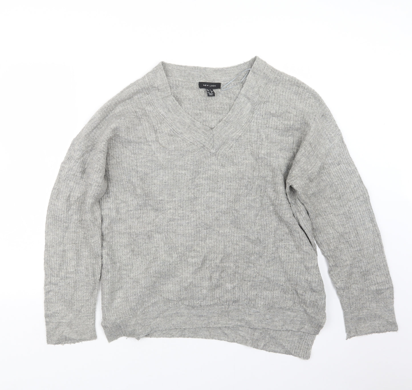 New Look Womens Grey  Knit Pullover Jumper Size S