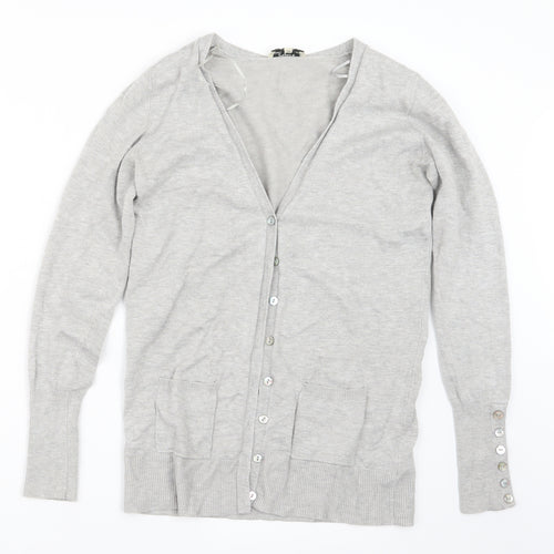 Papaya Womens Grey  Knit Cardigan Jumper Size 10