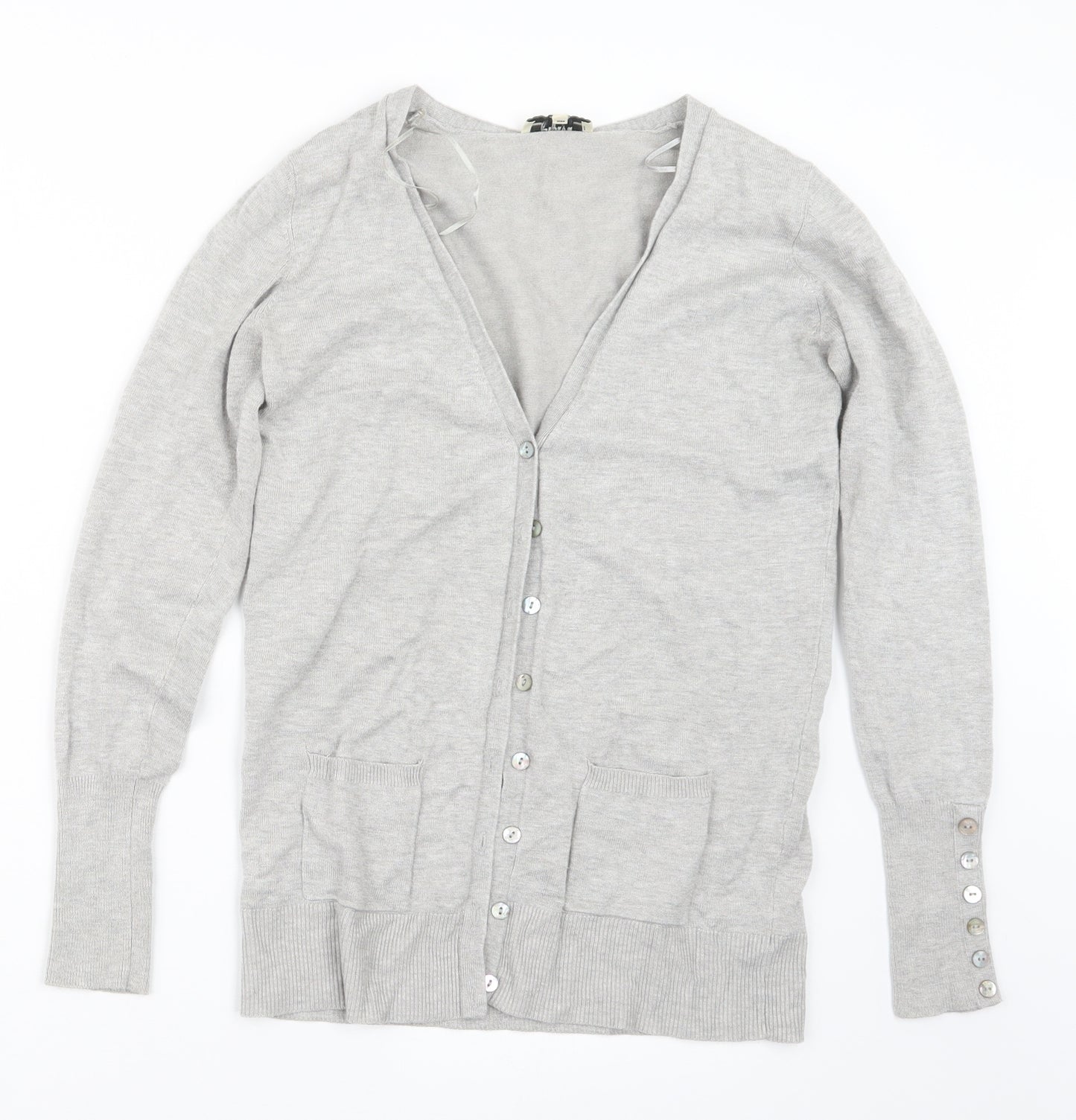 Papaya Womens Grey  Knit Cardigan Jumper Size 10