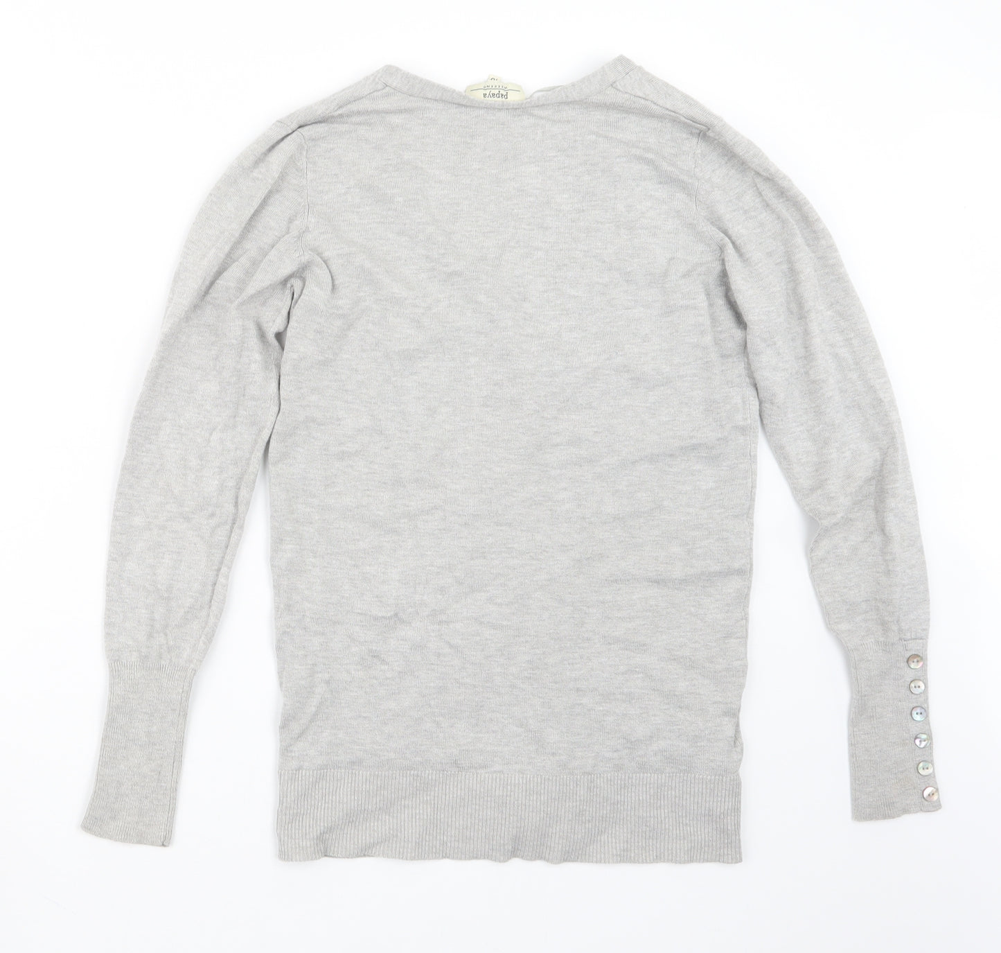 Papaya Womens Grey  Knit Cardigan Jumper Size 10