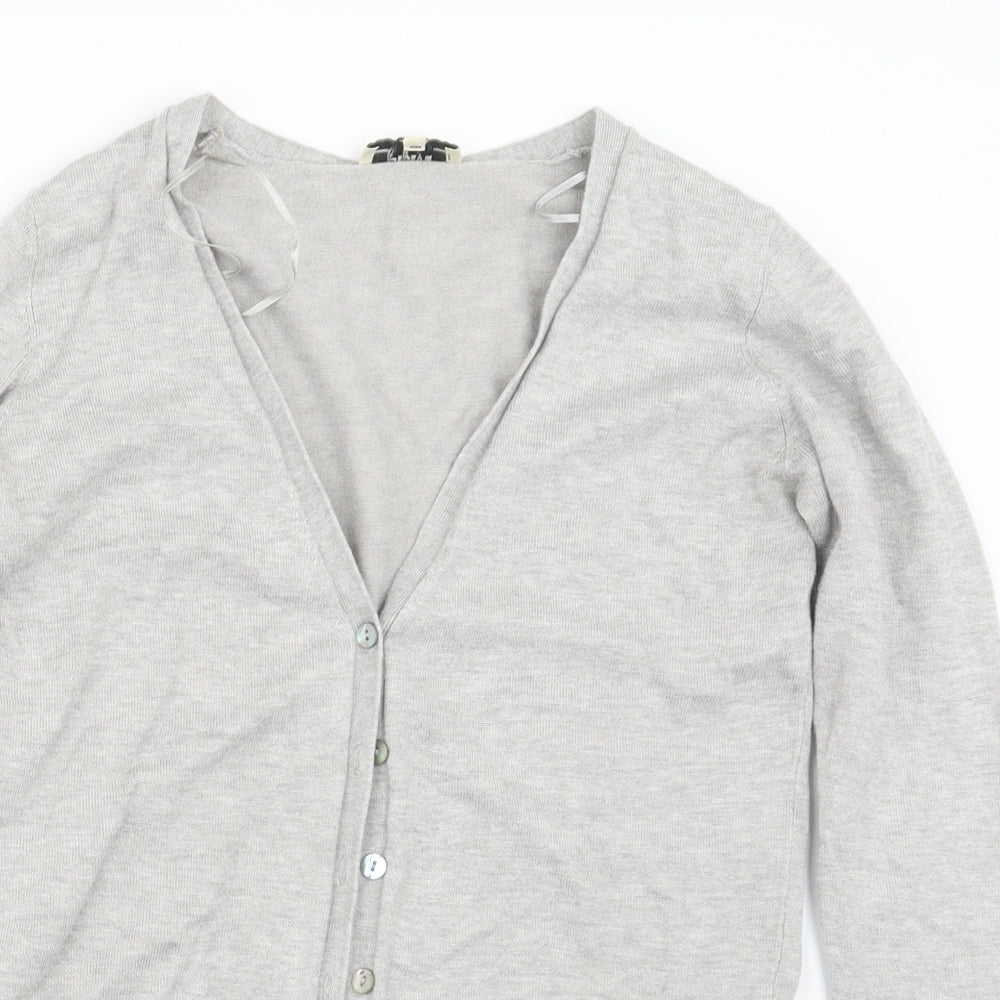 Papaya Womens Grey  Knit Cardigan Jumper Size 10