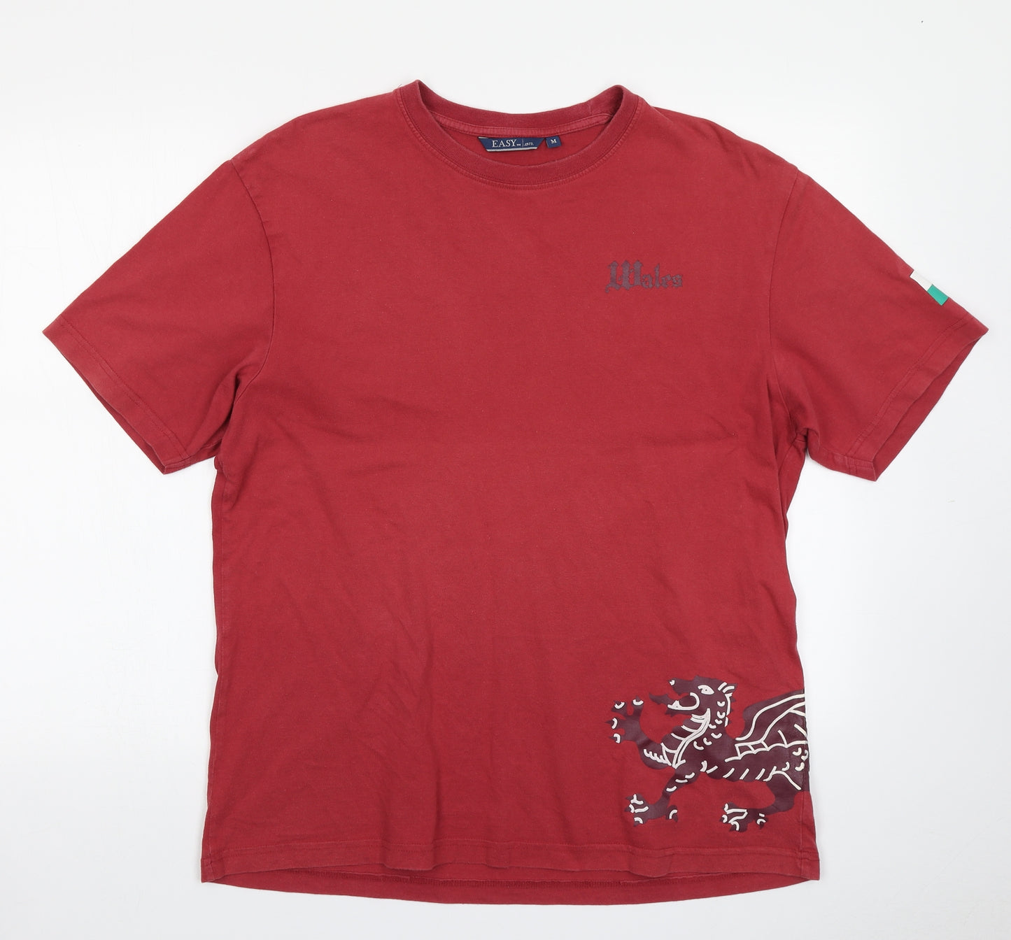 Easy Mens Red    T-Shirt Size M  - Wales