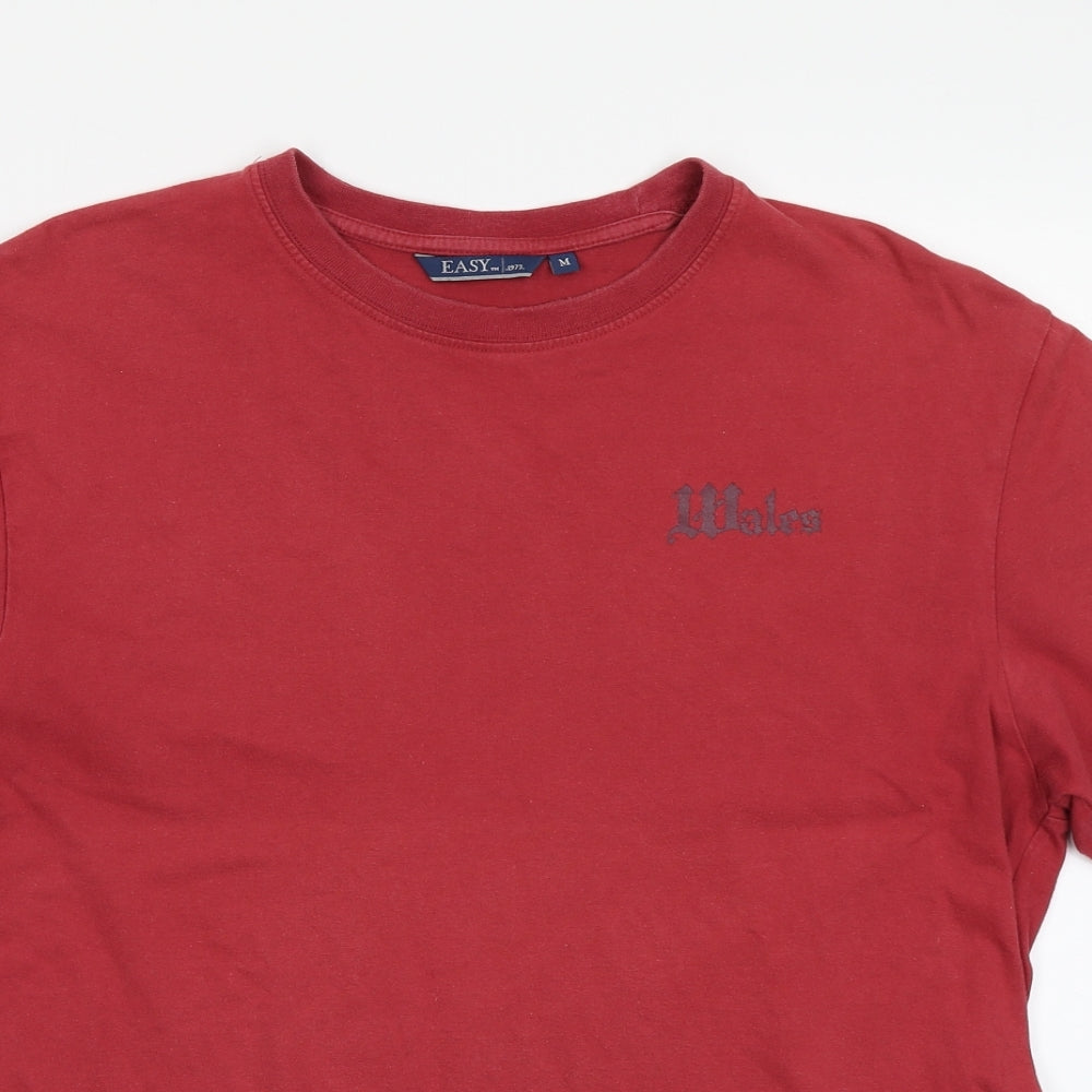 Easy Mens Red    T-Shirt Size M  - Wales
