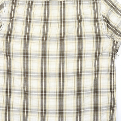 Trait Mens Brown Plaid   Button-Up Size M