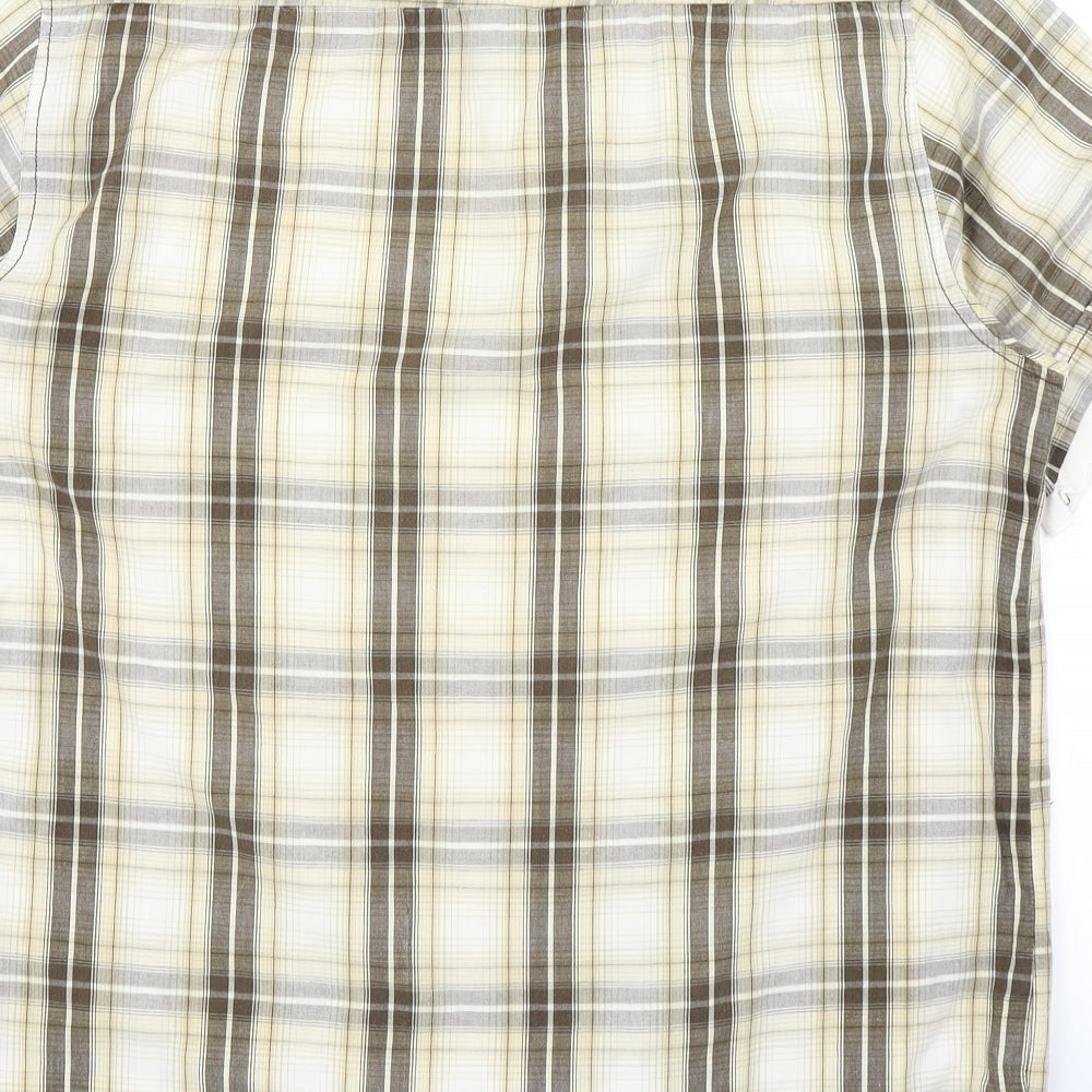 Trait Mens Brown Plaid   Button-Up Size M