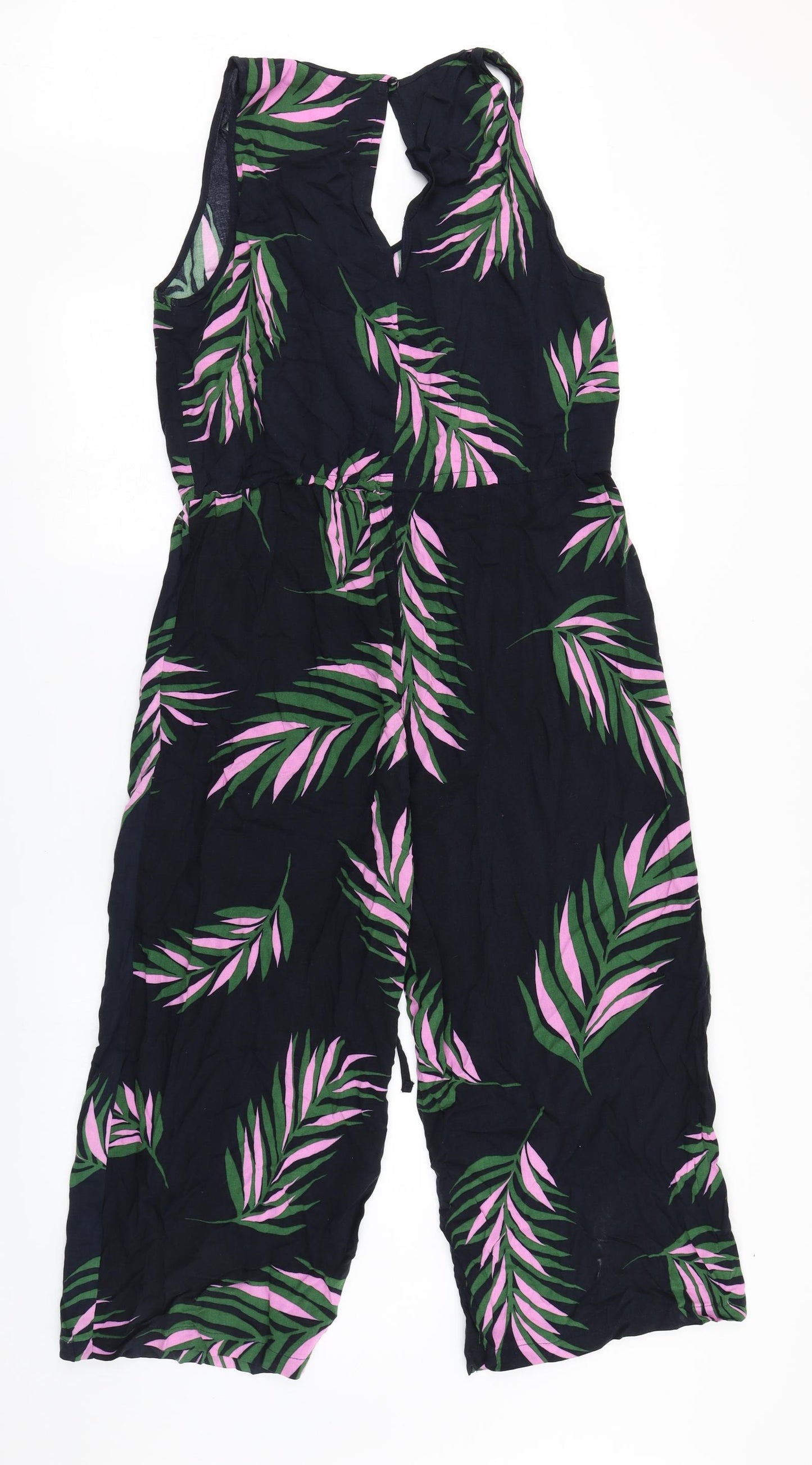 George Womens Blue Floral  Jumpsuit One-Piece Size 12 L18 in