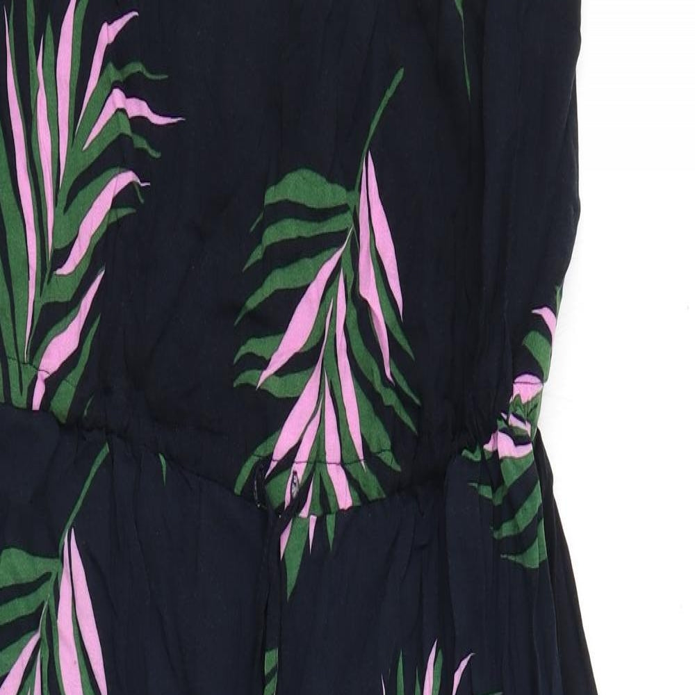 George Womens Blue Floral  Jumpsuit One-Piece Size 12 L18 in