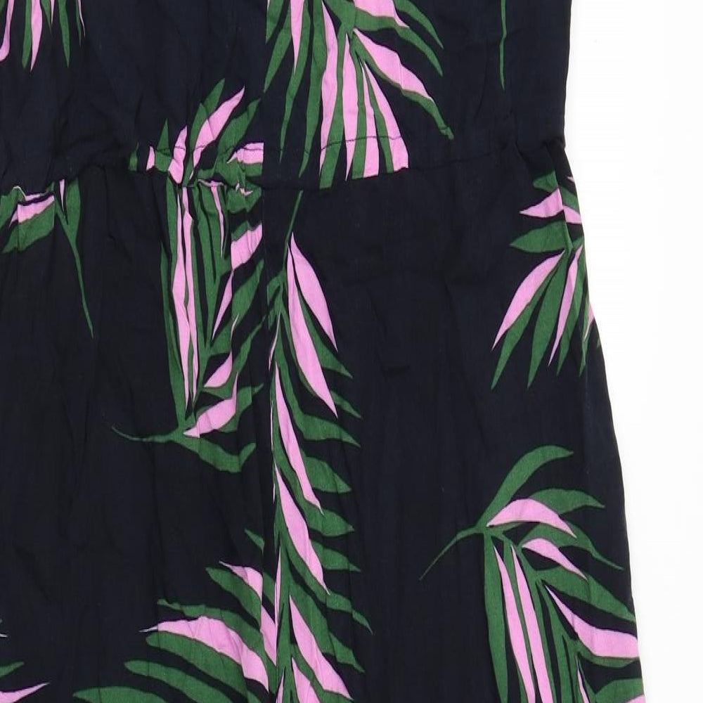 George Womens Blue Floral  Jumpsuit One-Piece Size 12 L18 in