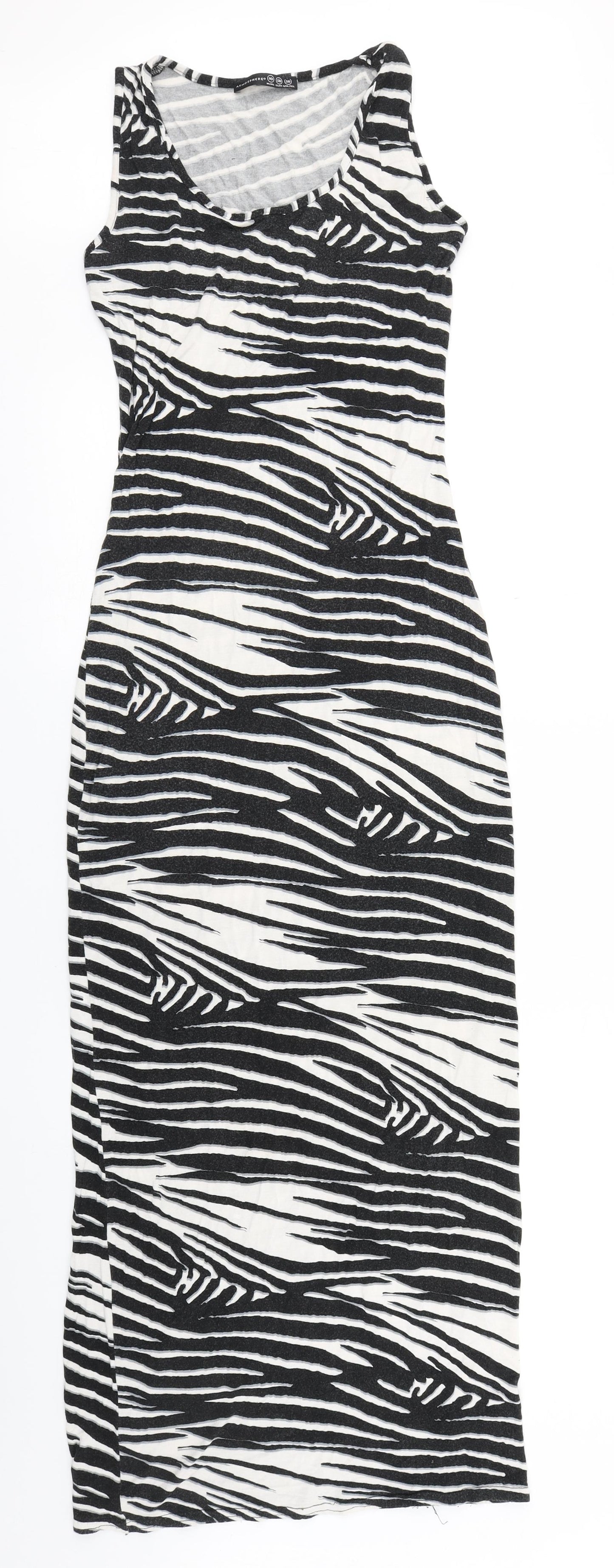 Atmosphere Womens Black Animal Print  Bodycon  Size 10