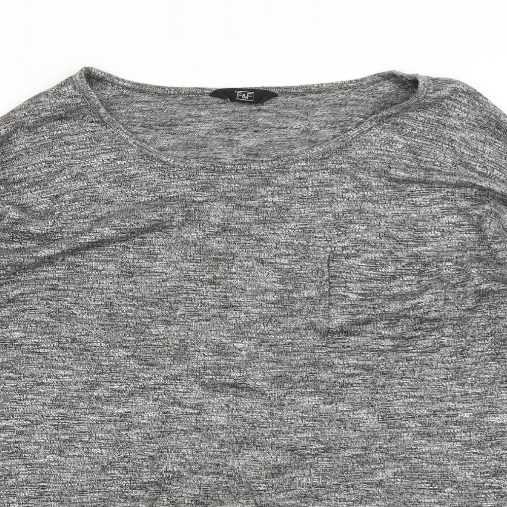 F&F Womens Grey   Basic T-Shirt Size 8