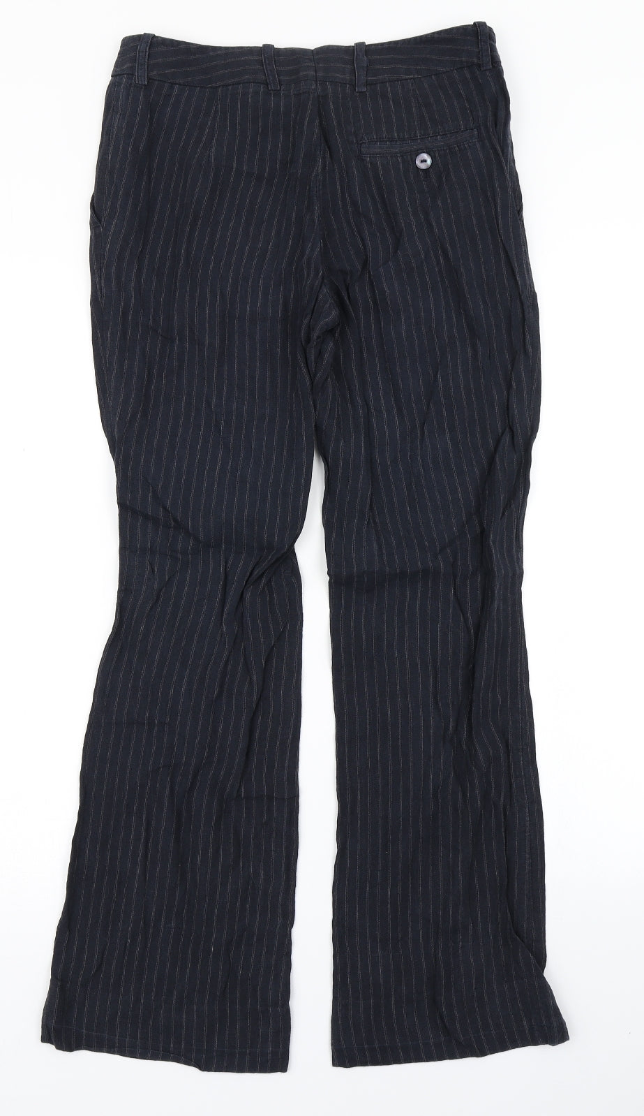 H&M Womens Blue Striped  Trousers  Size 6 L27 in