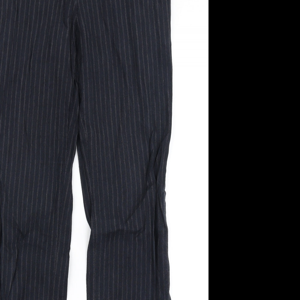 H&M Womens Blue Striped  Trousers  Size 6 L27 in