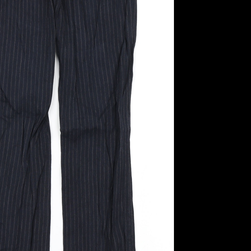 H&M Womens Blue Striped  Trousers  Size 6 L27 in