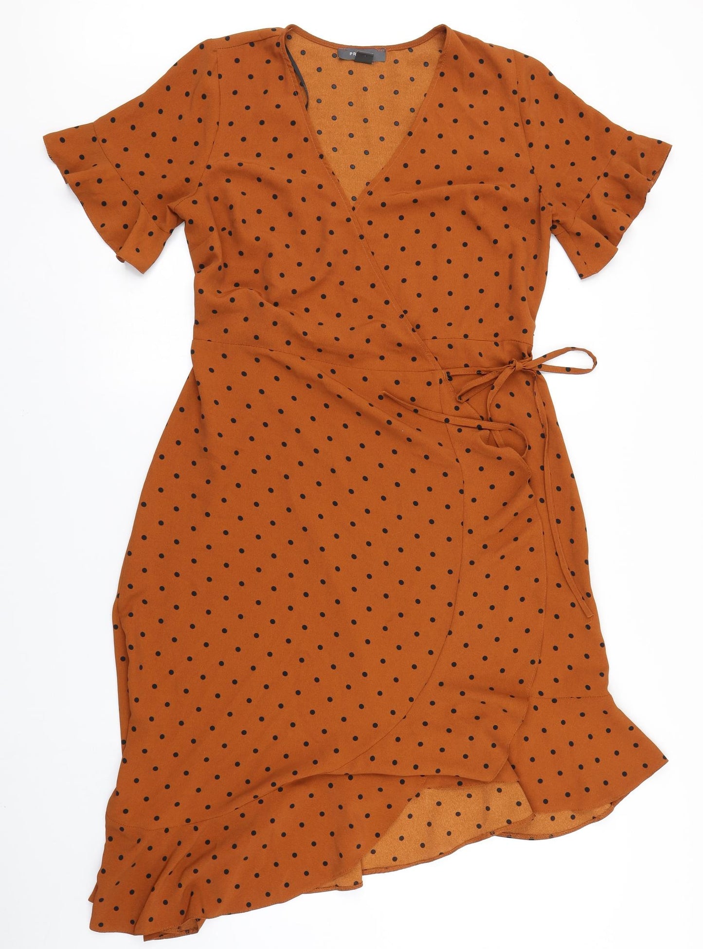 Primark Womens Brown Polka Dot  Wrap Dress  Size 14