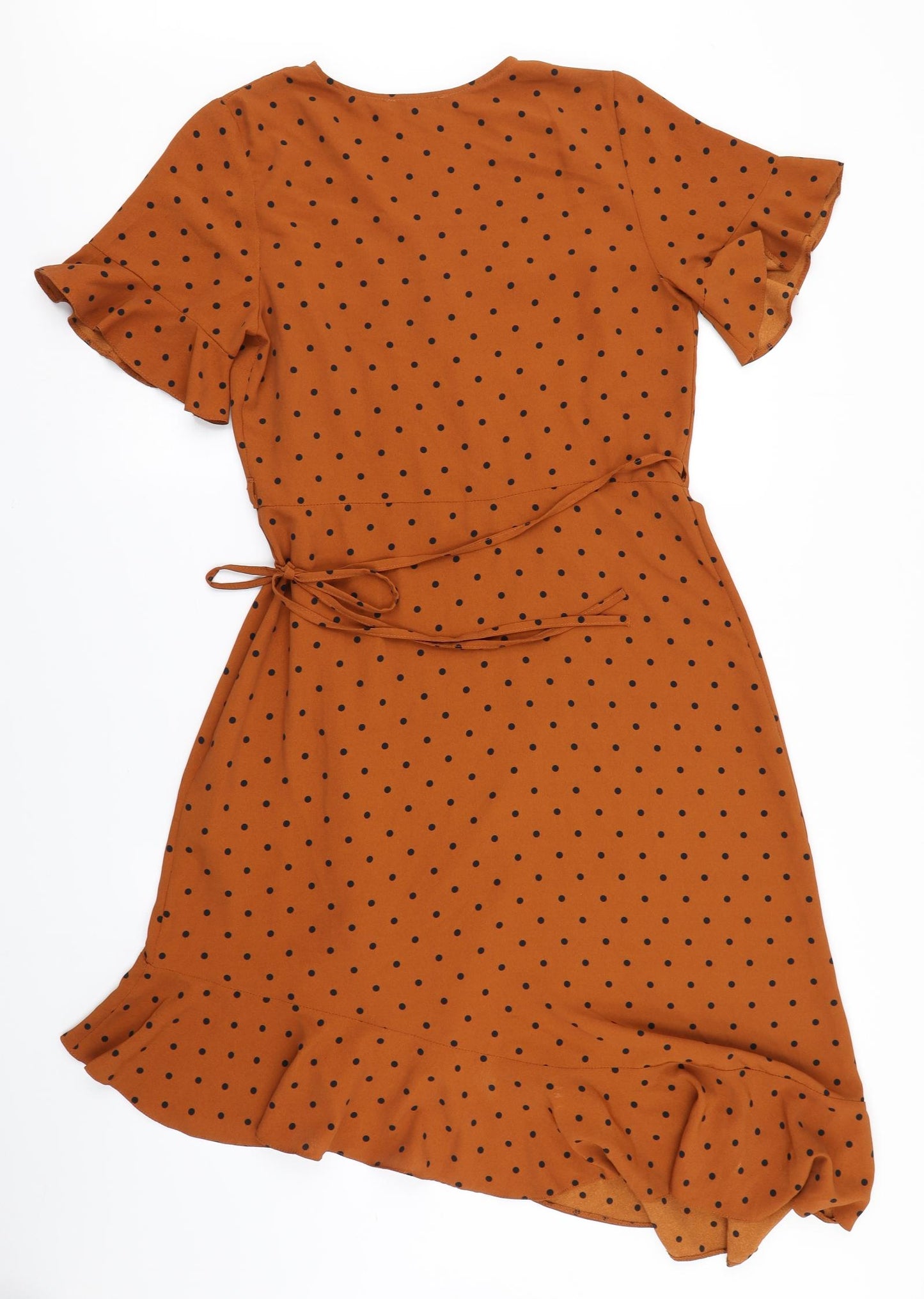 Primark Womens Brown Polka Dot  Wrap Dress  Size 14