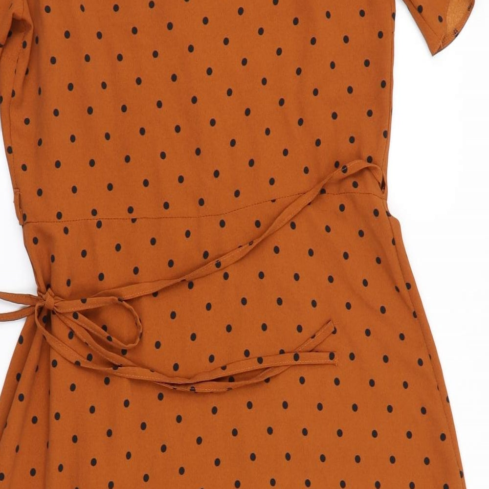Primark Womens Brown Polka Dot  Wrap Dress  Size 14