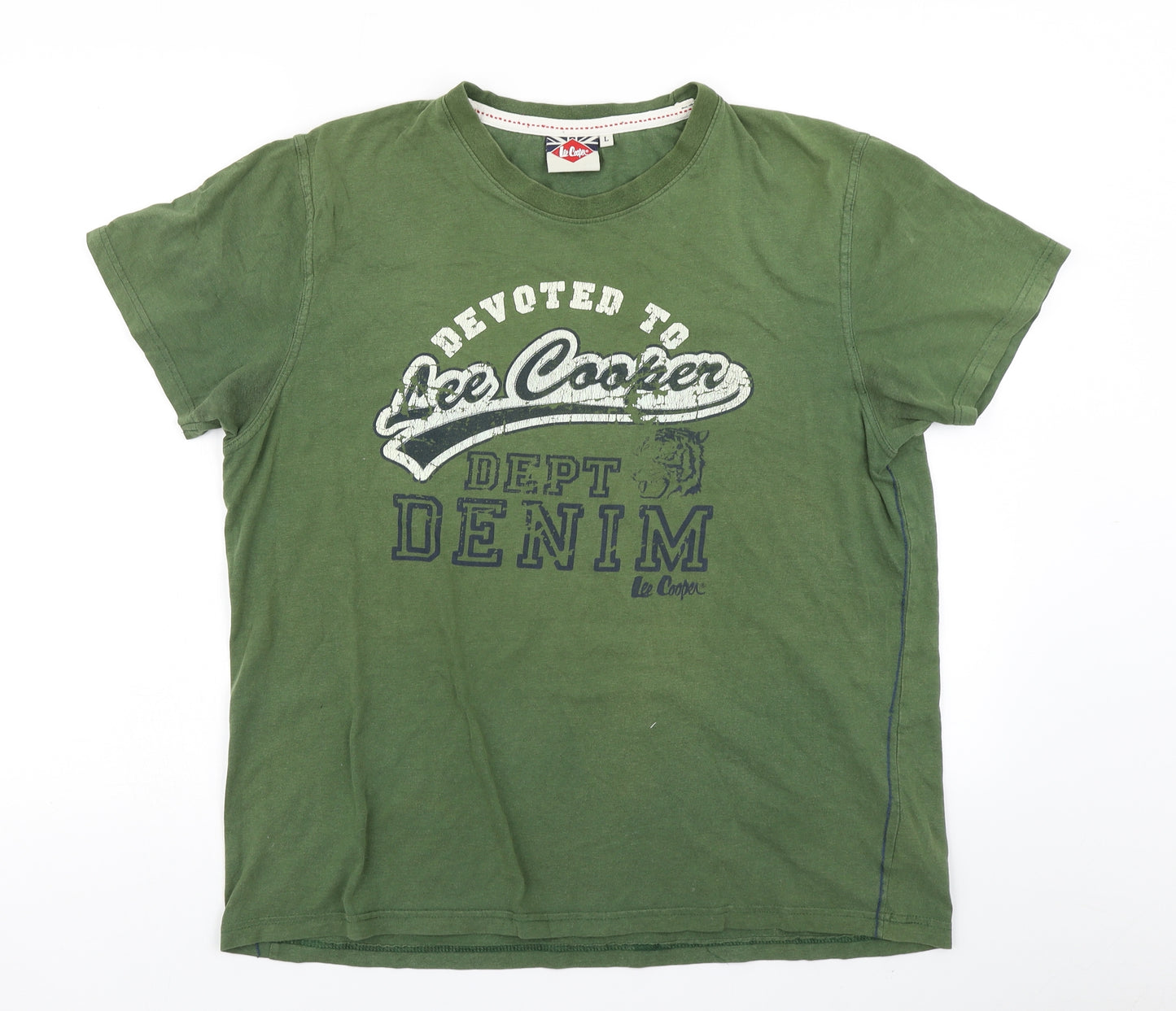 Lee Cooper Mens Green    T-Shirt Size L