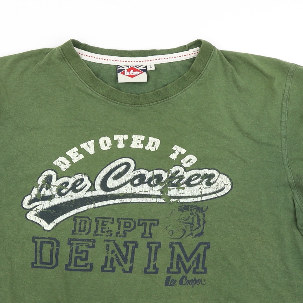 Lee Cooper Mens Green    T-Shirt Size L