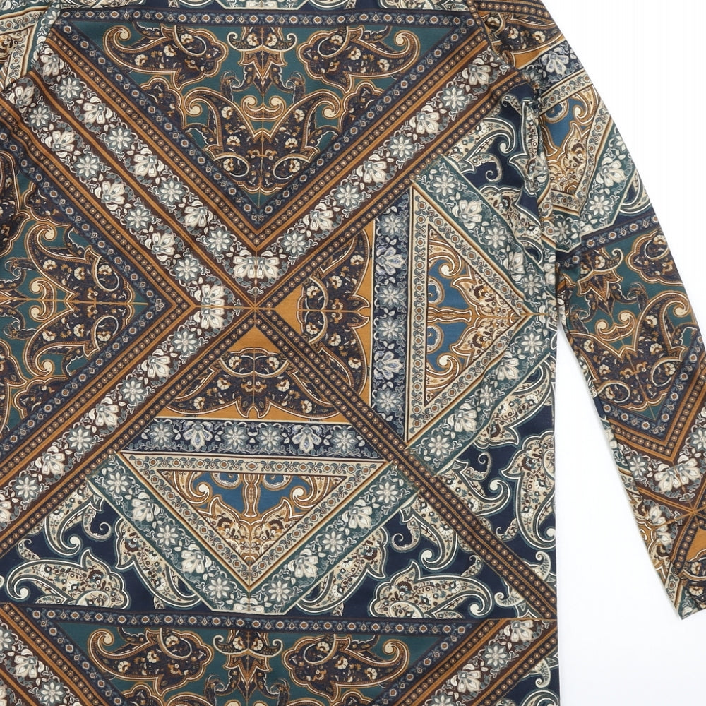 Boohoo Womens Blue Paisley  A-Line  Size 8