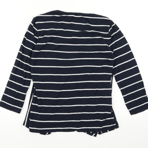 CC Womens Blue Striped  Basic T-Shirt Size S  - With cardigan