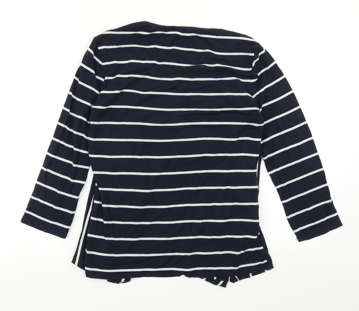 CC Womens Blue Striped  Basic T-Shirt Size S  - With cardigan