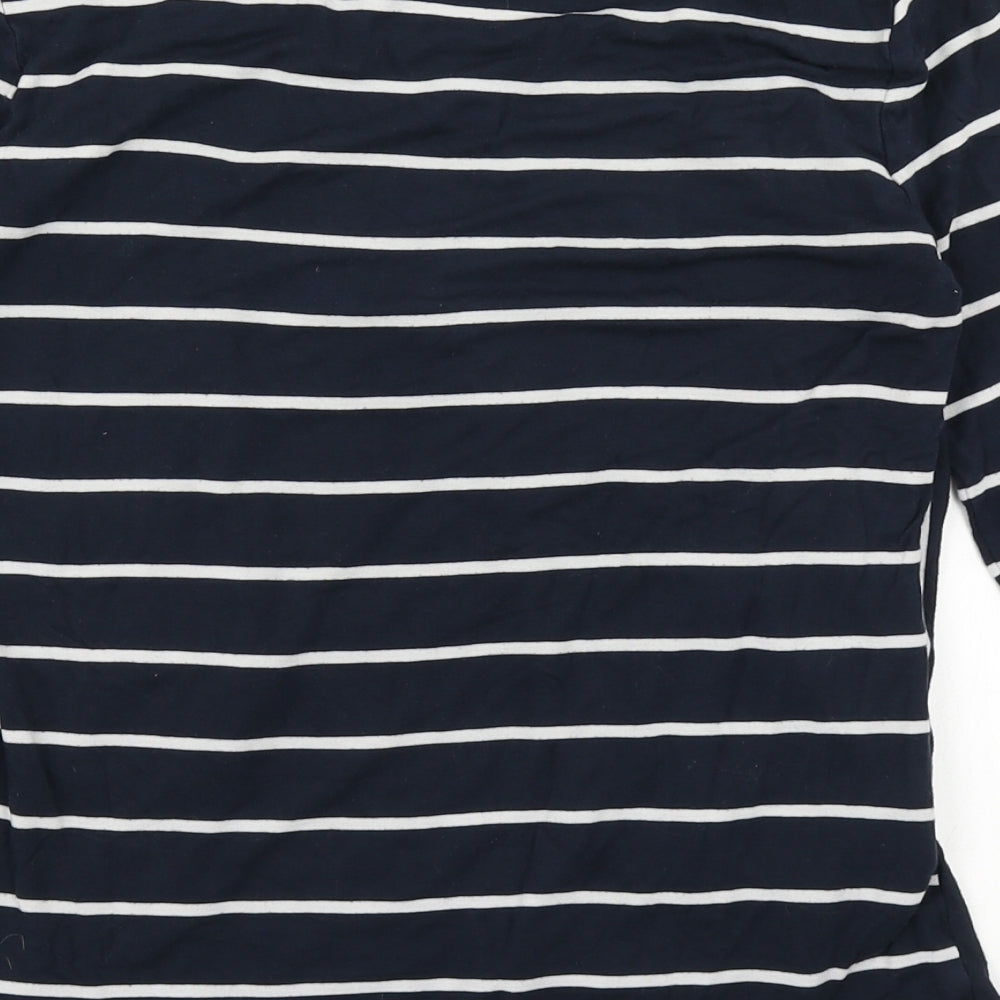CC Womens Blue Striped  Basic T-Shirt Size S  - With cardigan