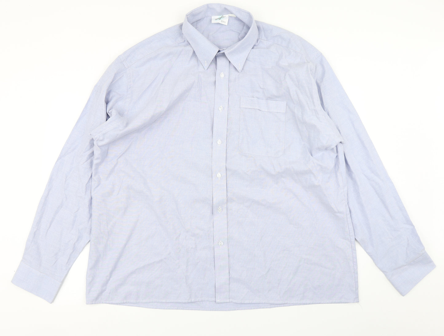 IMAGES Mens Blue    Dress Shirt Size 2XL