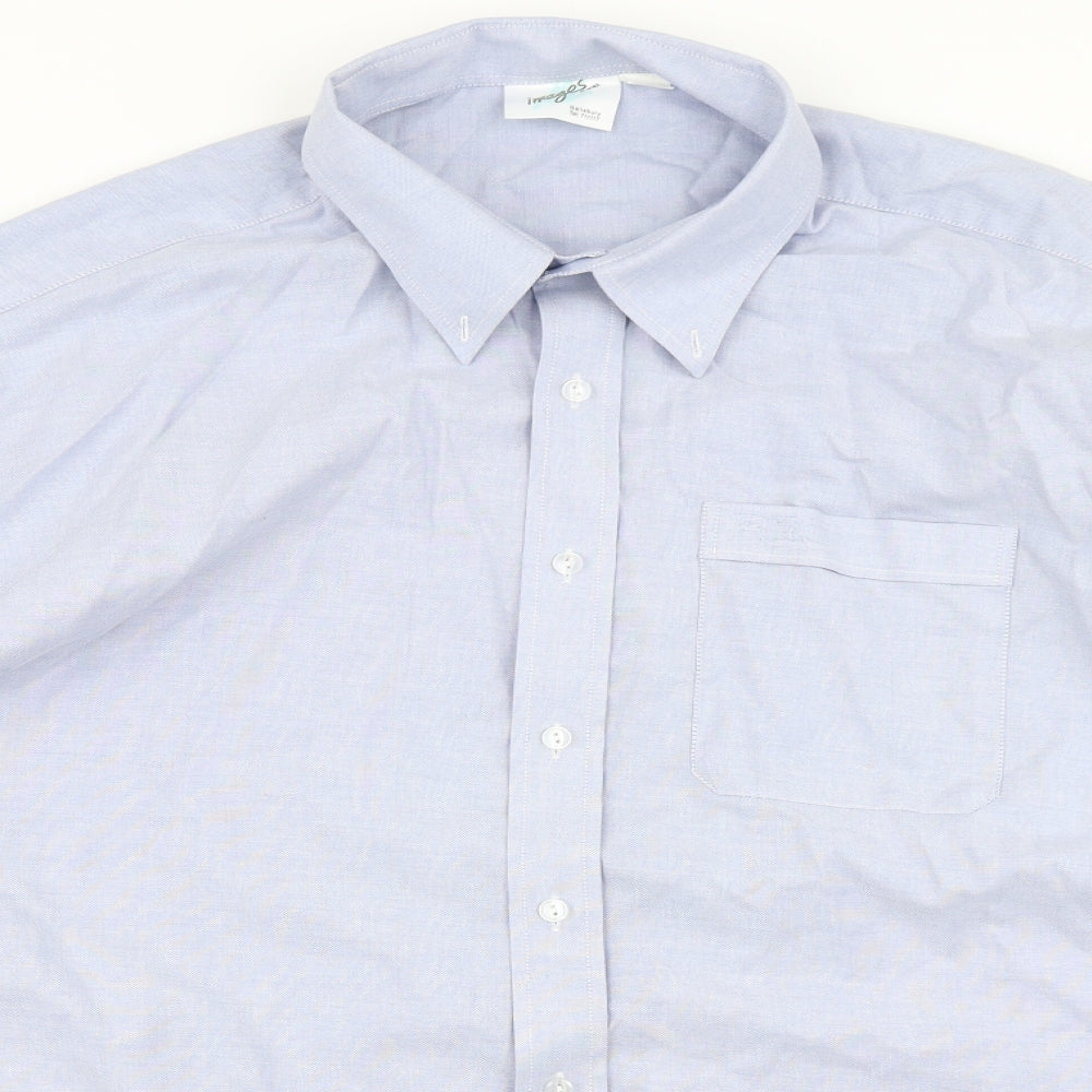 IMAGES Mens Blue    Dress Shirt Size 2XL